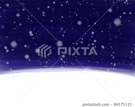 Fantastic night landscape with falling snow 94575115
