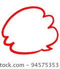 Simple fluffy speech bubble red thick line 94575353