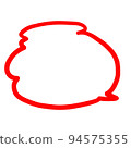 Simple fluffy speech bubble red thick line 94575355