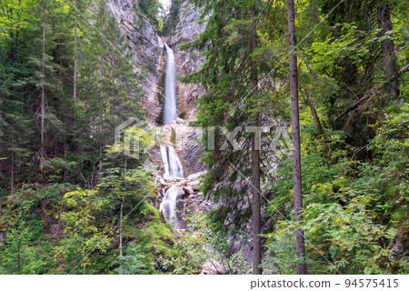 Lower Martuljek waterfall, Julian Alps, Slovenia. Lower Martuljek waterfall, Julian Alps, Slovenia. 94575415