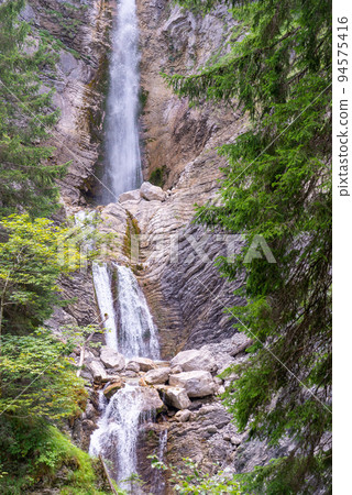 Lower Martuljek waterfall, Julian Alps, Slovenia. Lower Martuljek waterfall, Julian Alps, Slovenia. 94575416