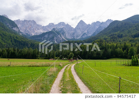 View of the Julian Alps from Gozd Martuljek, Slovenia. View of the Julian Alps from Gozd Martuljek, Slovenia. 94575417