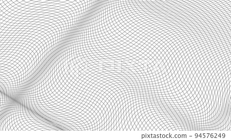 Grid wavy lines pattern, mesh square matrix, stretch density texture 94576249