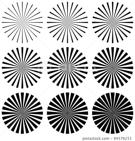 Radiating star rays radial geometry sun, blast section circular beams 94576251