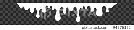 White melt drips, milk yogurt flowing drops. Vector graffiti paint drip blobs 94576352