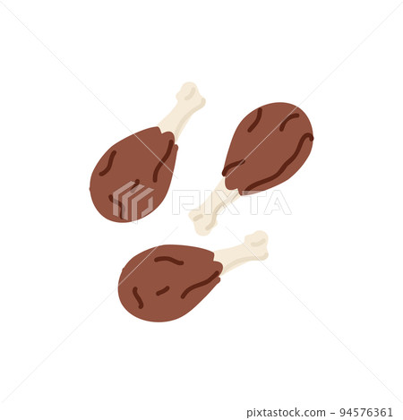 Fast food. Chicken legs snack. Vector fried chicken meat illustration. Fast food. Chicken legs snack. Vector fried chicken meat illustration. 94576361