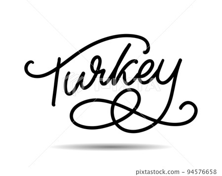 Turkey Lettering. Handwritten name of the country. Vector design template. 94576658