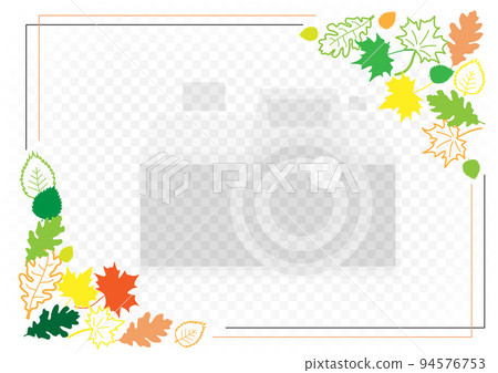autumn season with leaves photo frame template 94576753