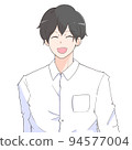 一個穿著白襯衫，笑容清爽的男人 94577004