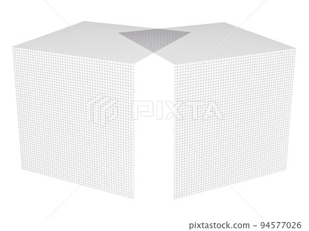 幾何白色立方體的 3d 插圖 94577026