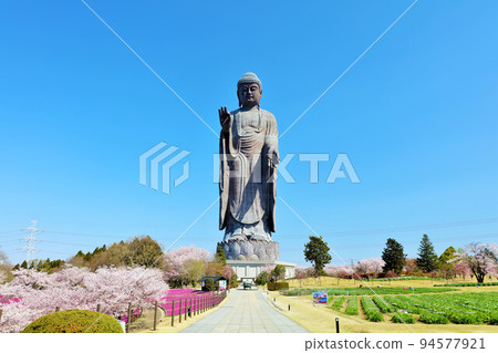 Ibaraki Prefecture Blue sky in spring and Ushiku Daibutsu Ibaraki Prefecture Blue sky in spring and Ushiku Daibutsu 94577921