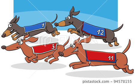 cartoon funny dachshund purebred dogs race cartoon funny dachshund purebred dogs race 94578155
