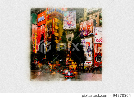 Neon city in the rain, night city in the rain, neon city at night, downtown area in the rain, city of light with beautiful illuminations Neon city in the rain, night city in the rain, neon city at night, downtown area in the rain, city of light with beautiful illuminations 94578504