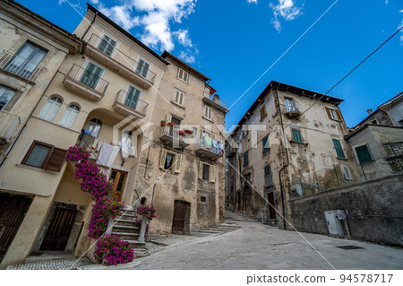 Walk in old streets of Scanno town in Italy Walk in old streets of Scanno town in Italy 94578717