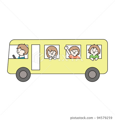 Vector illustration of a kindergarten bus going on an excursion 94579259