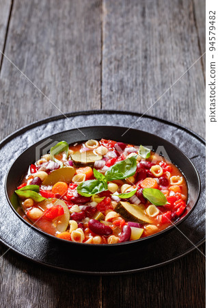 italian minestrone with beans, zucchini and pasta italian minestrone with beans, zucchini and pasta 94579482