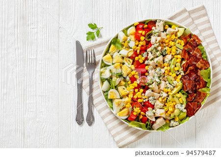 American garden salad on plate, top view American garden salad on plate, top view 94579487