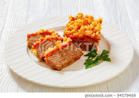 Meatloaf and Stuffing Casserole ground beef dinner 94579489