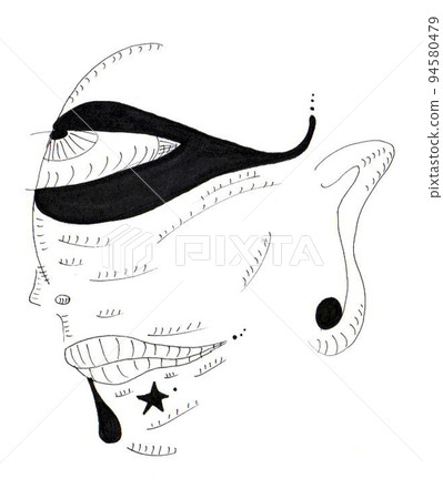 一個男性小丑的漫畫插圖 94580479