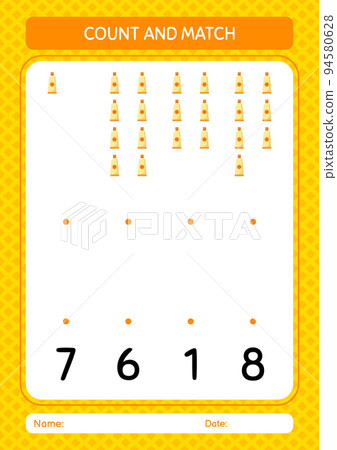 Count and match game with sunblock. worksheet for preschool kids, kids activity sheet Count and match game with sunblock. worksheet for preschool kids, kids activity sheet 94580628