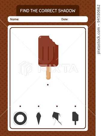 Find the correct shadows game with ice cream. worksheet for preschool kids, kids activity sheet Find the correct shadows game with ice cream. worksheet for preschool kids, kids activity sheet 94580662