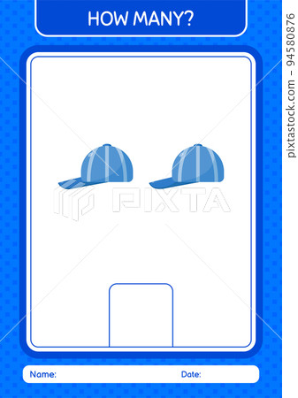 How many counting game with cap. worksheet for preschool kids, kids activity sheet How many counting game with cap. worksheet for preschool kids, kids activity sheet 94580876