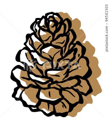 Illustration of pine cones in the style of slippage Illustration of pine cones in the style of slippage 94581503