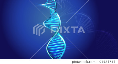 DNA spiral model on a blue background. DNA spiral model on a blue background. 94581741