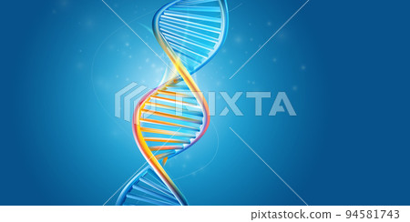 DNA molecule structure on a blue background. DNA molecule structure on a blue background. 94581743