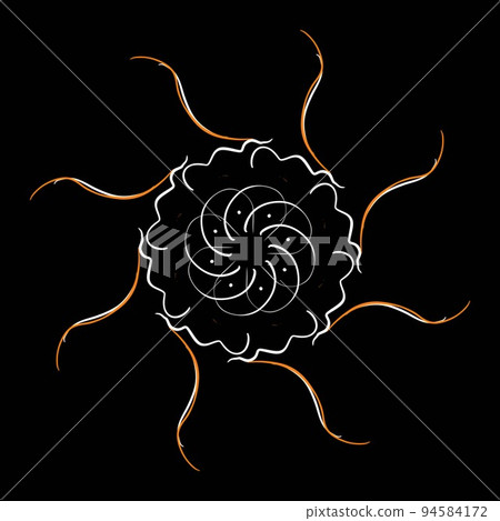 Polar Illustration, Abstract ornament, decorative style, floral elements, lace, style and inspiration for embroidery, cyclic drawing picture. Polar Illustration, Abstract ornament, decorative style, floral elements, lace, style and inspiration for embroidery, cyclic drawing picture. 94584172