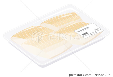 托盤中比目魚片的插圖 94584296