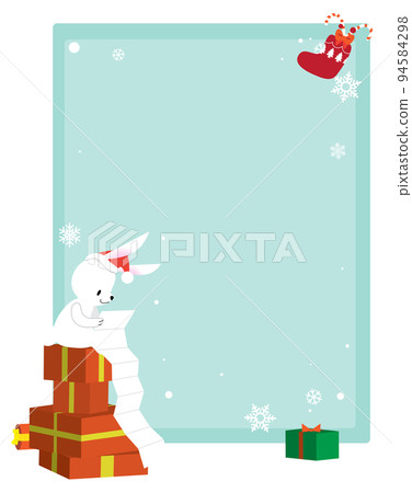 Cute cartoon christmas wish list template - Stock Illustration