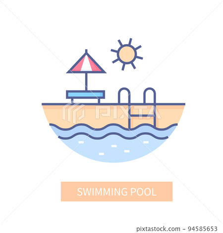 Swimming pool - modern line design style icon 94585653