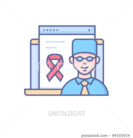 Oncologist - modern colorful line design style icon 94585654