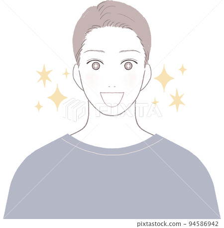 清爽的短髮男人，閃亮的眼睛 94586942