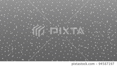 White falling snow on transparent background - illustration White falling snow on transparent background - illustration 94587197