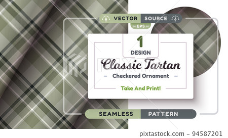 Military Tartan seamless pattern, military texture, checkered scottish fabric Military Tartan seamless pattern, military texture, checkered scottish fabric 94587201