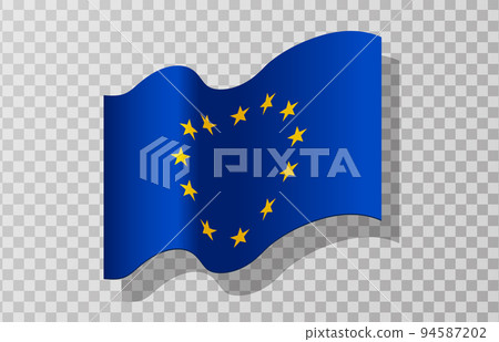 Flying European flag isolated Flying European flag isolated 94587202