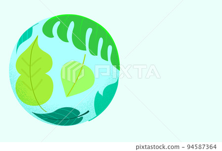 Happy Earth Day vector- Globe and nature 94587364