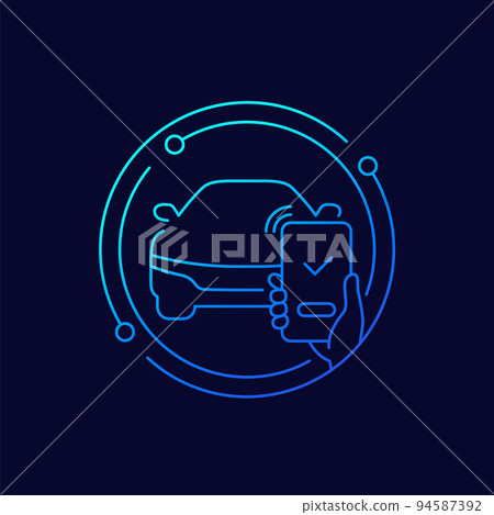 smart lock control for car line icon smart lock control for car line icon 94587392