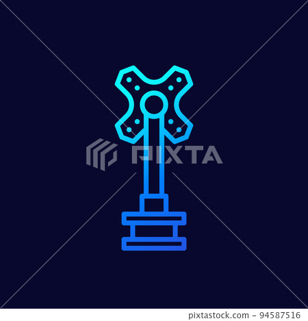 monitor stand line icon on dark monitor stand line icon on dark 94587516