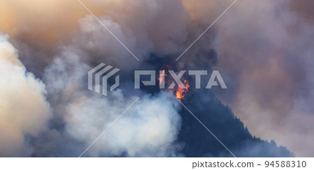 BC Forest Fire and Smoke over the mountain near Hope BC Forest Fire and Smoke over the mountain near Hope 94588310