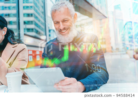 Business people work with trading stock market on a smartphone Business people work with trading stock market on a smartphone 94588414