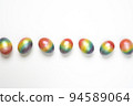 Easter eggs of different colors. Preparing for Easter Week. 94589064