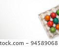 Easter eggs of different colors. Preparing for Easter Week. 94589068