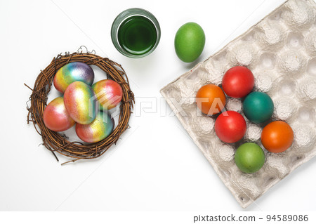 Easter eggs of different colors. Preparing for Easter Week. Easter eggs of different colors. Preparing for Easter Week. 94589086