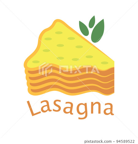 Hot Puff Pastry Lasagna with Meat and Cheese Baked in the Oven on White Background 94589522