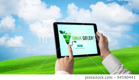 Green business transformation for environment saving and ESG business concept 94590441