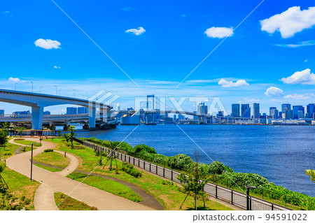 Ariake, Koto-ku, Tokyo Rainbow Bridge and Ariake Kita Green Park as seen from Fujimi Bridge Ariake, Koto-ku, Tokyo Rainbow Bridge and Ariake Kita Green Park as seen from Fujimi Bridge 94591022