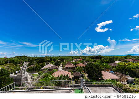 A village overlooking Taketomi Island from a hill A village overlooking Taketomi Island from a hill 94591210